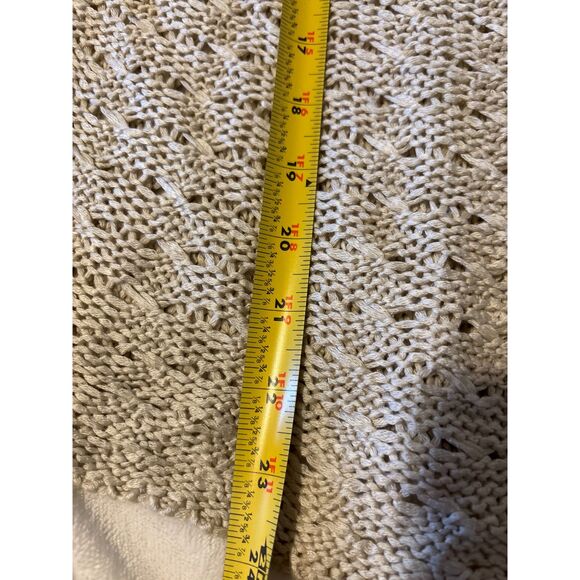 Lascana US 4/6 Beige Open Knit Sweater Boho Lightweight Crochet Pullover - Picture 7 of 8